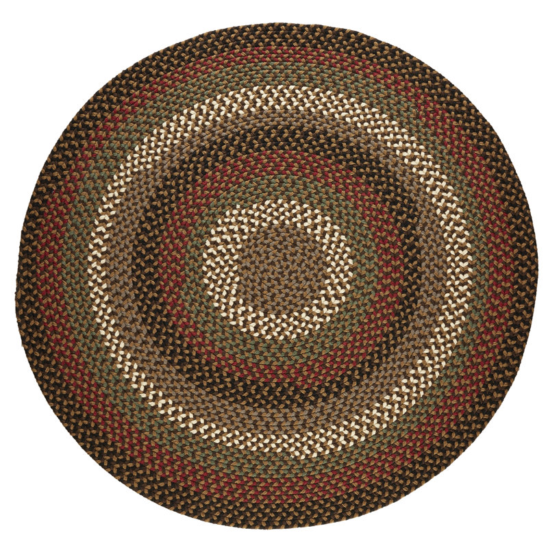 Tapis brun clair tressé à la main Mako, Rond 8 pi