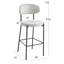 Upholstered Counter Stool with Metal Frame-546466105