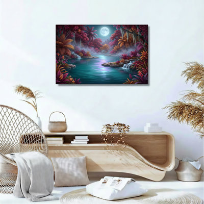 Moonlit Jungle, reproduction d'art sur toile, ensemble de 1
