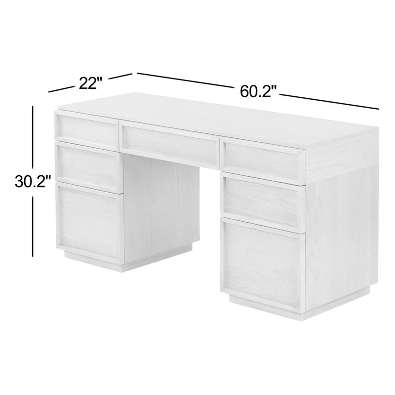 Zeus Manufactured Wood Writing Desk, Medium Oak