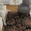 Tapis écologiques en laine touffetés à la main Akain - Rectangle, noir anthracite, motif floral moderne, tapis antidérapants faits à la main épais pour salon, chambre à coucher-83557538