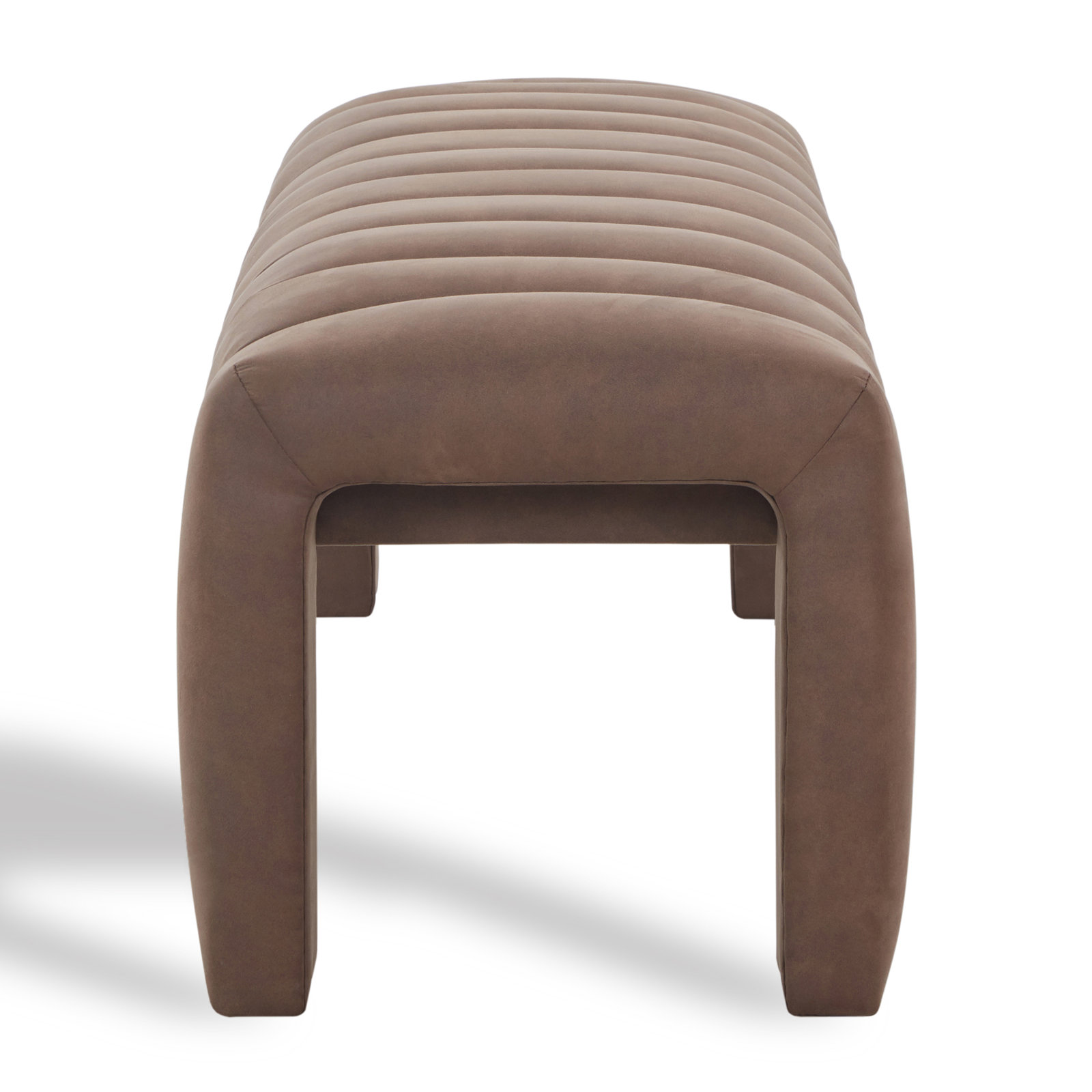Gliese 63" Velvet Bedroom Bench, Dark Brown Vegan Leather