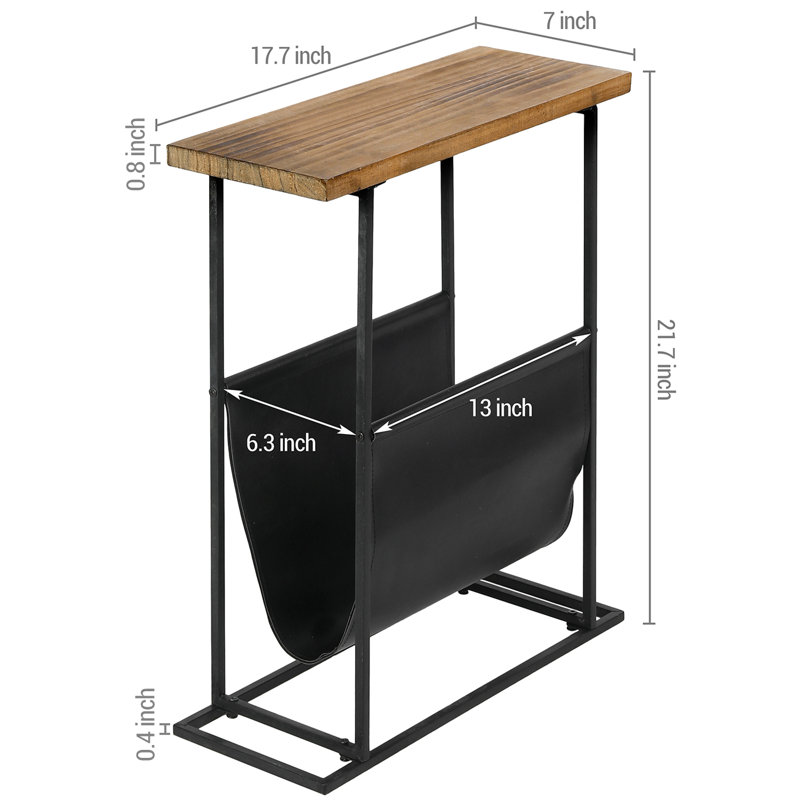 Dorelle 17.75'' W Metal Nightstand, Brown/Black