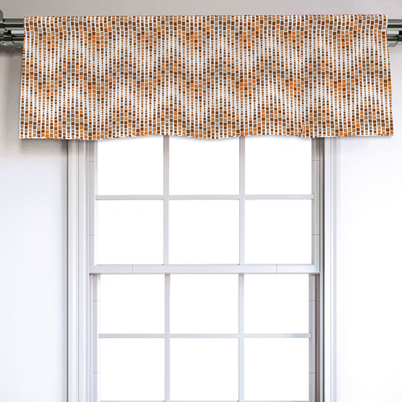 Sateen Chevron Ruffled Window Valance
