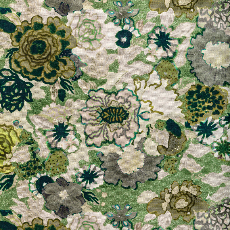 Rhapsody Arioso Print Fabic, Stone/Jade