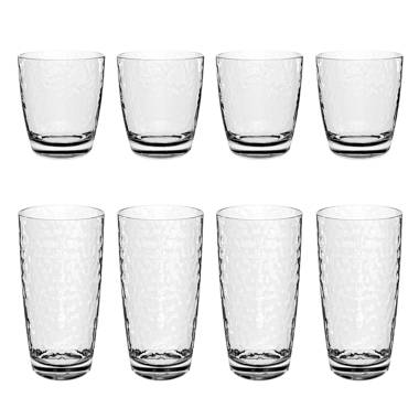 Libbey, Hammered All-Purpose Stemless Wine Glasses, Set of 8 - Zola