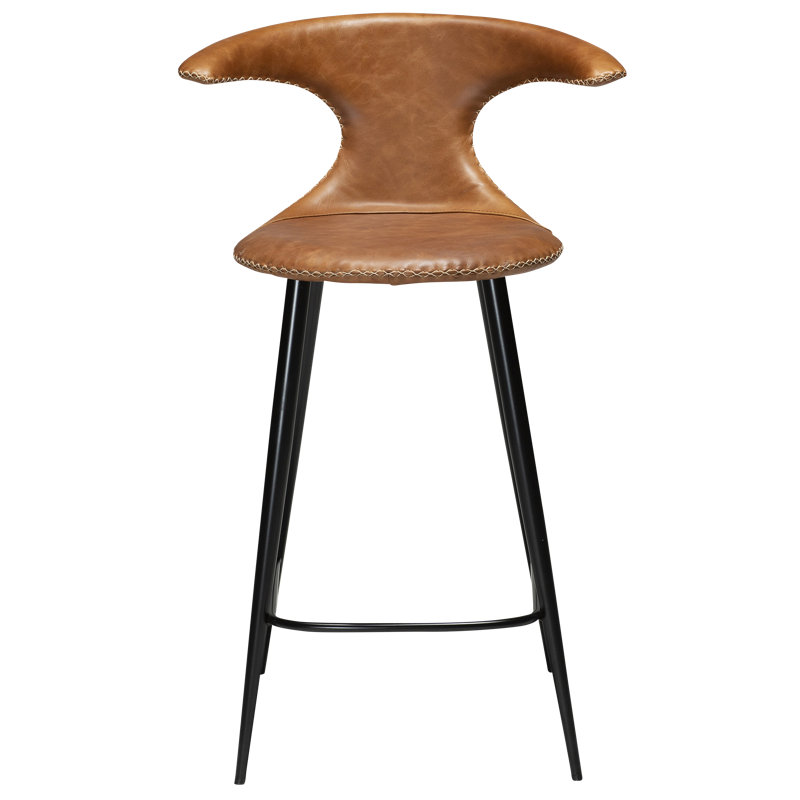 Flair Upholstered Counter Stool with Metal Frame, Light Brown
