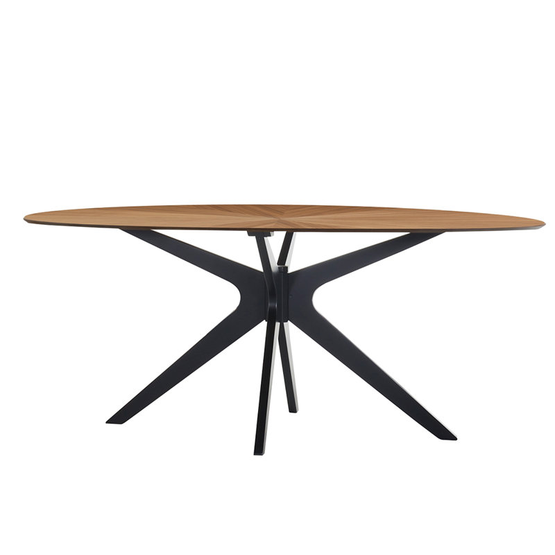 Wadell Walnut Oval Solid Wood Base Dining Table
