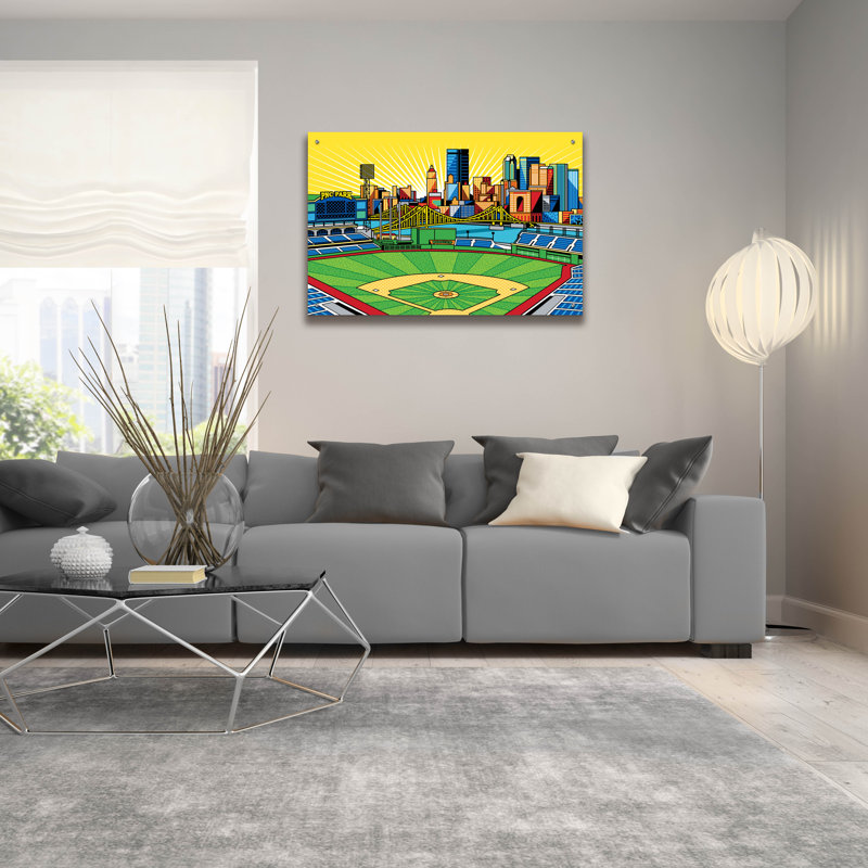 PNC Park Pittsburgh 'par Ron Magnes, acrylique, H 24 po x l 36 po x P 0,2 po