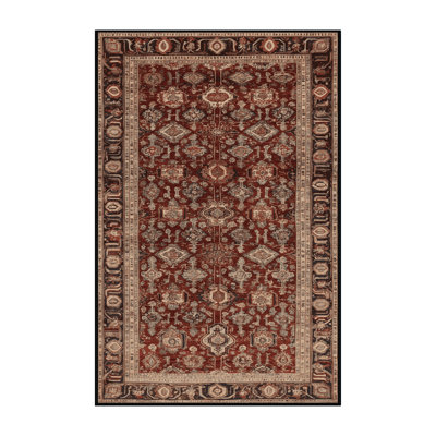 Machine Washable Persian Brown Area Rug