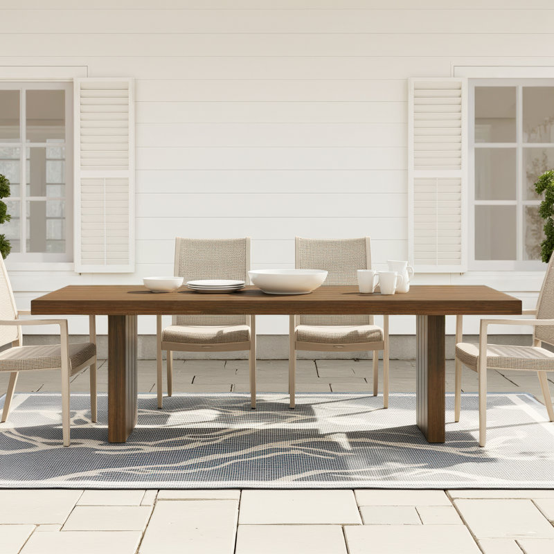 Coles Rectangular Teak Outdoor Dining Table , in. W 42'' in. D, 42" D x 96" L x 30" H 