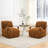 2-Pieces 28.3" Wide Faux Fur Accent Chair,Upholstered Lounge Chair With Curved Wooden Arms,Tight Back & Seat,Armchair For Living Room,Bedroom-123044743