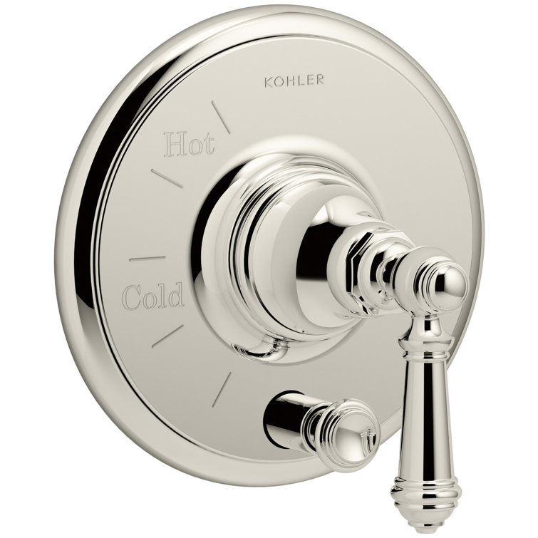 Artifacts Rite-Temp Pressure-Balancing Valve Trim With Push-Button Diverter And Lever Handle