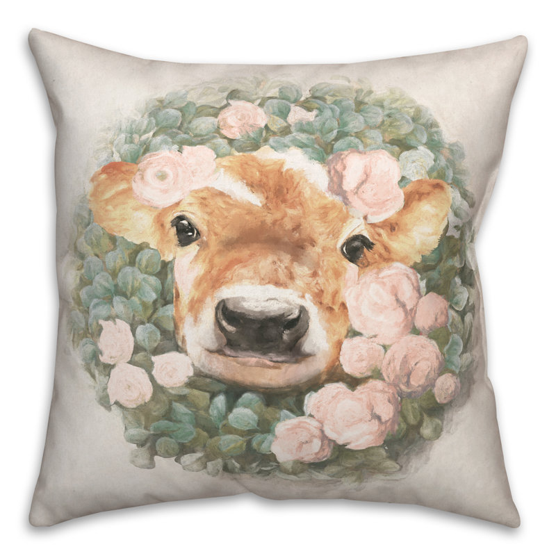 Housse de coussin en forme de vache carrée et insert