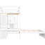Lit mezzanine simple au-dessus d'un lit blanc avec escalier, bureau et rangement-2090497964