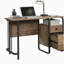 Bureau avec rangement organisé, finition chêne