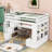 Full Wood Loft Bed With Desk, Shelves, And 2 Drawer Storage Staircase-1742344192