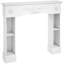 Foyers et accessoires avec fini blanc pur, rangement, bois de sapin et 45,3 x 39,4