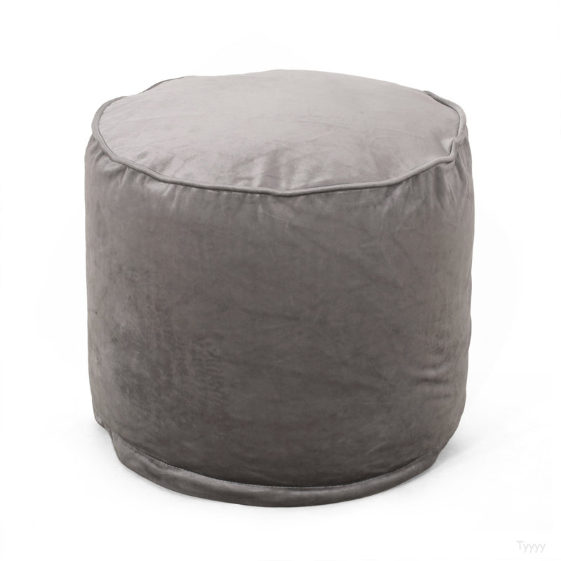 Shimon Cylinder Pouf,  Pewter Gray, Gray