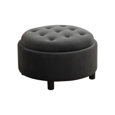 29.33"W Upholstered Round Ottoman