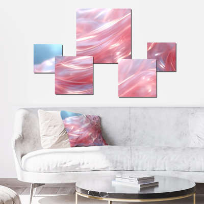 «Pink Waltz Whirl II», ensemble d'art mural carré géométrique