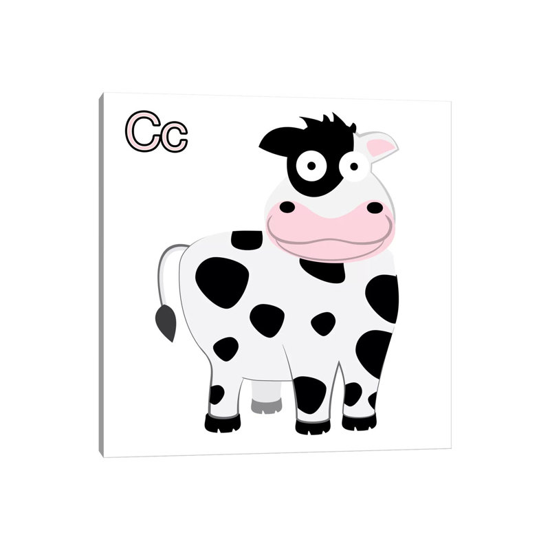 C Is For Cow by 5by5collective - Wrapped Canvas Print, 30.48cm H x 30.48cm W x 1.905cm D