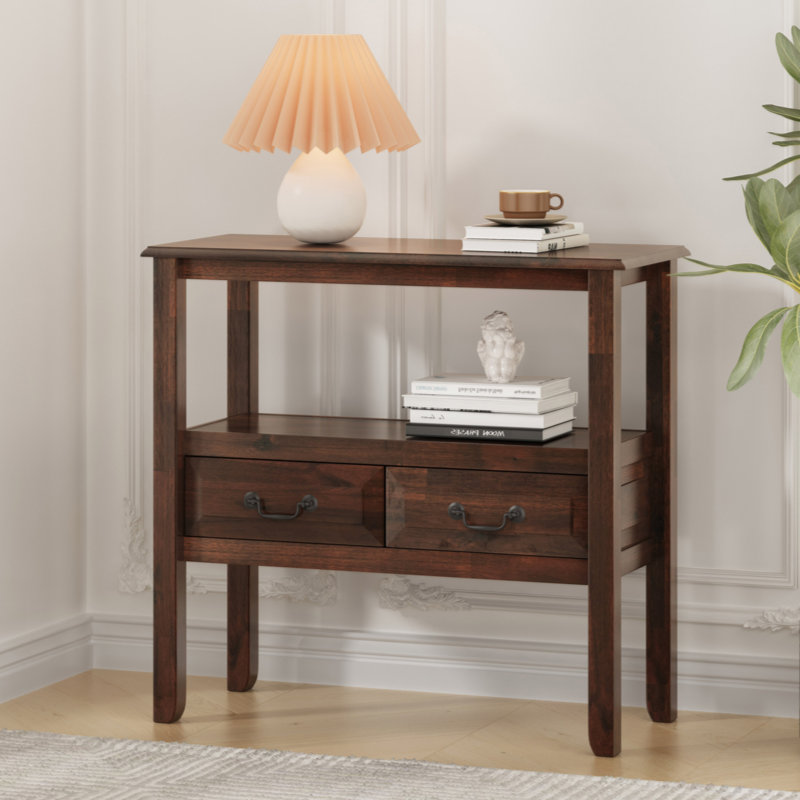 Bockman 30.5'' Solid Wood Top Console Table, Brown Mahogany