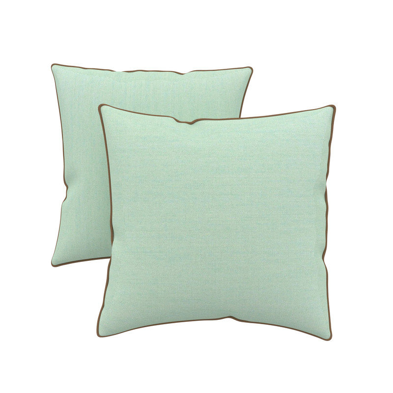 Coussins décoratifs Sunbrella® pour l'intérieur et l'extérieur, coussins carrés avec housses (ensemble de 2), Tissu spa