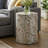 Mother Of Pearl Shell Geometric Mosaic Accent Table Modern Side End Table