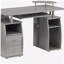 Bureau d'ordinateur complet avec rangement, gris