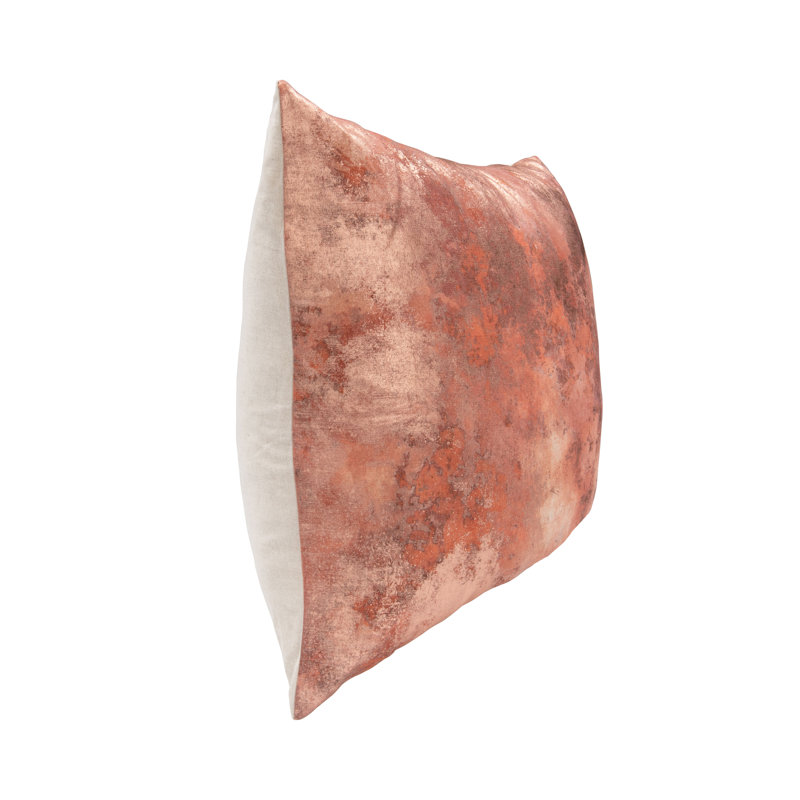 Equilibrium Abstract Linen Blend Throw Pillow, Rose Gold Abstract