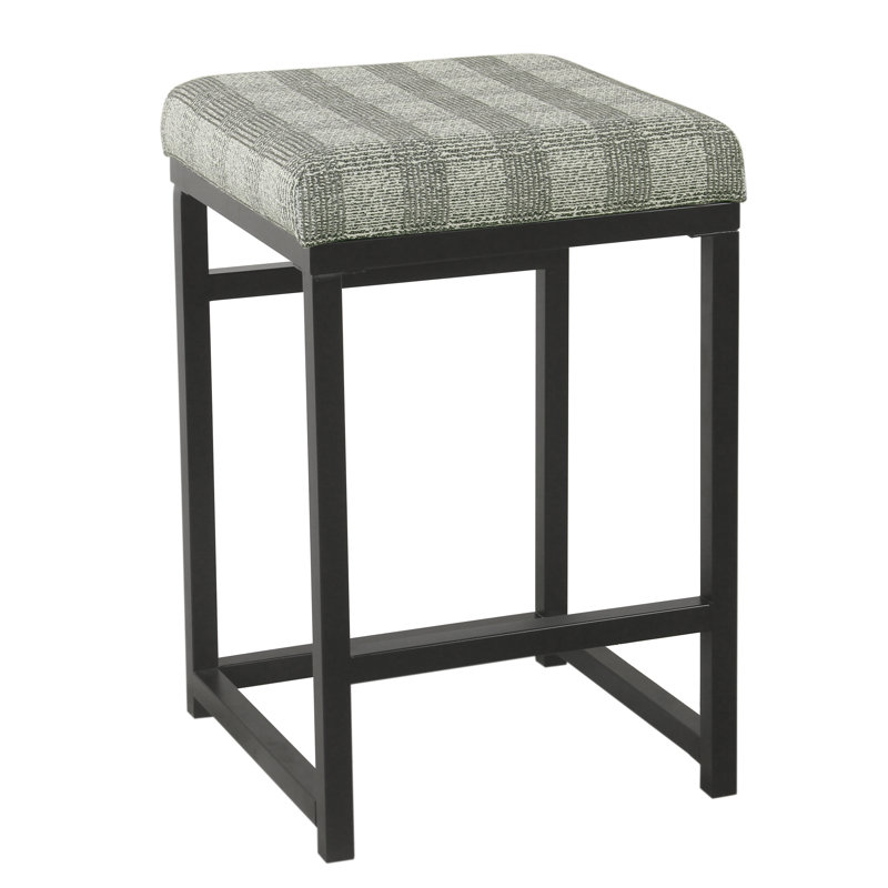 Upholstered Counter Stool with Metal Frame