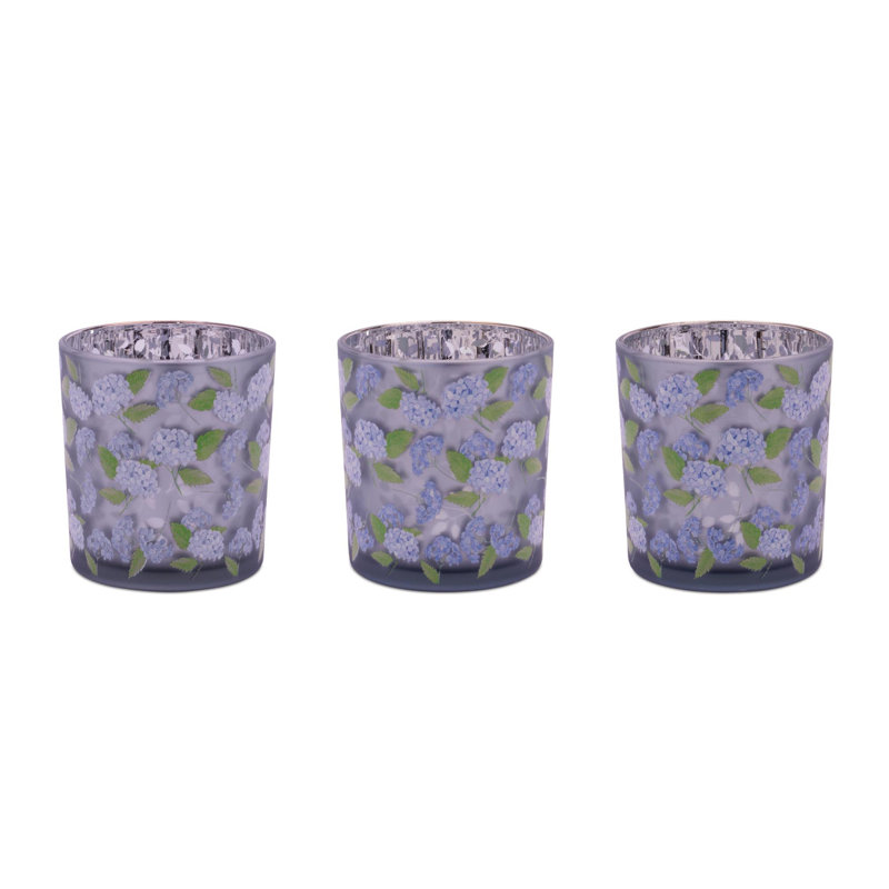 Frosted Hydrangea Print Votive Holder