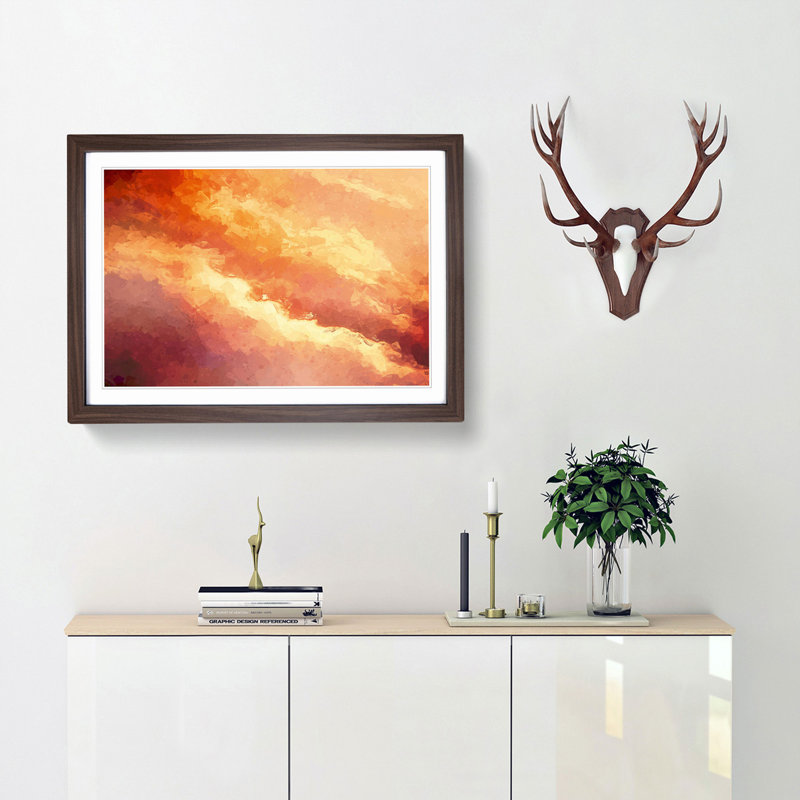 Passing Clouds in Abstract - Picture Frame Graphic Art Print, Walnut Framed, 27cm H x 36cm W x 2cm D