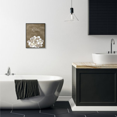 « relax mosaic brown, salle de bain brune design », impression sur toile