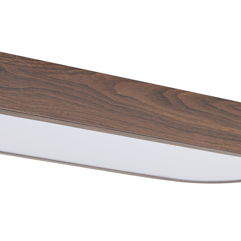 1-Walnut colored dimmable LED Flush mount light, 1.97" H x 37.4" W x 37.4" D, Dark Brown, White