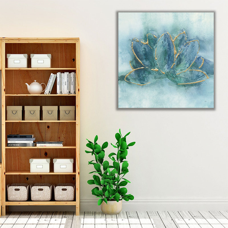 Bouddha lotus - reproduction d'art sur toile, H 12 po x l 12 po