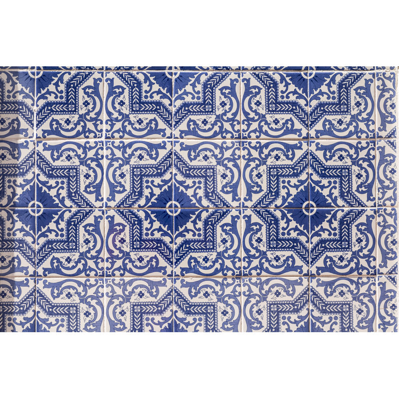 Typical Blue Tiles by Picturist - Wrapped Canvas Print, 20cm H x 30cm W