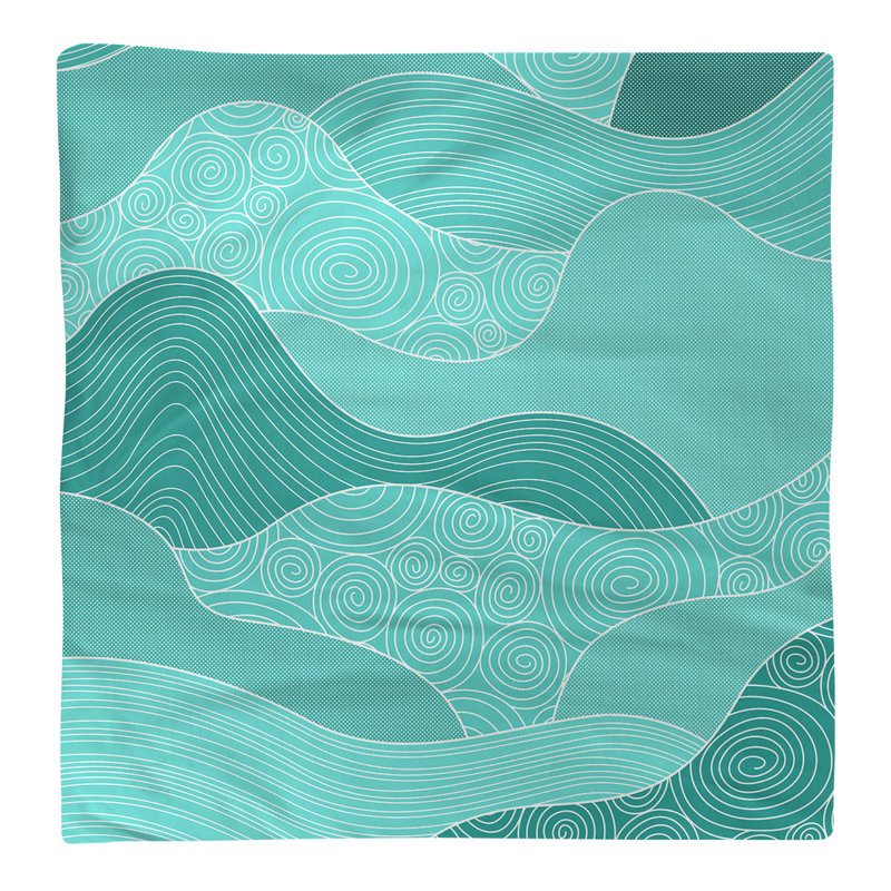 Serviette de coton à ondulations à la main, H 0,1 po x l 10 po x P 10 po, Sergé de polyester, Bleu sarcelle