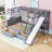 Twin Over Full Bunk Bed With Built-In Slide, Storage Shelves-320699726