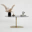 Table basse moderne avec finition gris foncé et or, 35,4 x 15,7 x 23,6 pouces | Plateau 100% verre trempé, pieds robustes en métal | Démonté pour un assemblage facile et un ajout élégant à tout salon ou salon-2077193404-2077193407