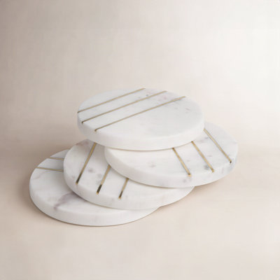 Marble Round 4 Piece Coaster Set