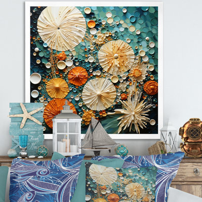 Beach Tidepool Symphony Pointillism II - Beach Wall Decor