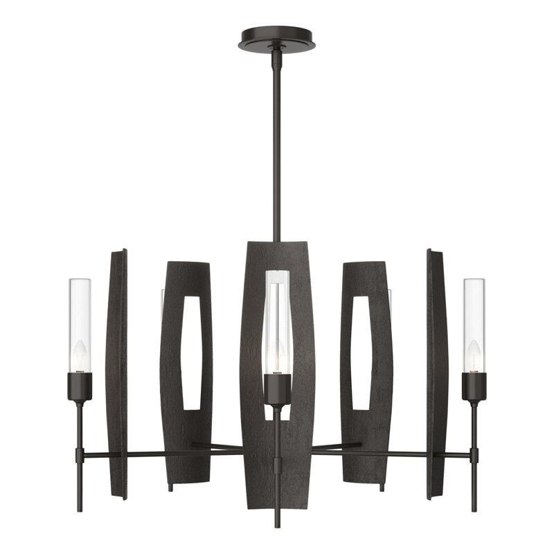 Passage 5 - Light Wagon Wheel Chandelier, Oil Rubbed Bronze, Clear Glass