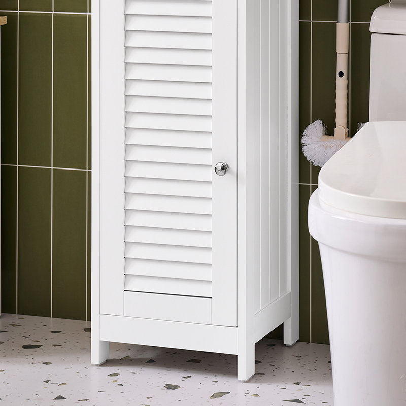 Lyonsdale Freestanding Linen Cabinet, White/Natural