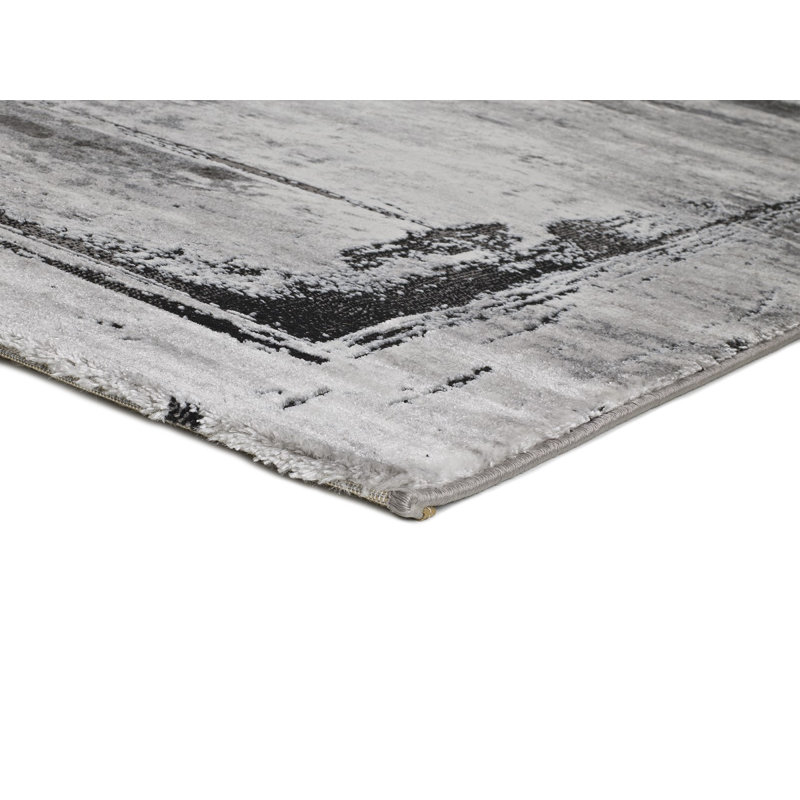 Gruver Machine Woven Grey Indoor Rug, Rectangle 120 x 170cm