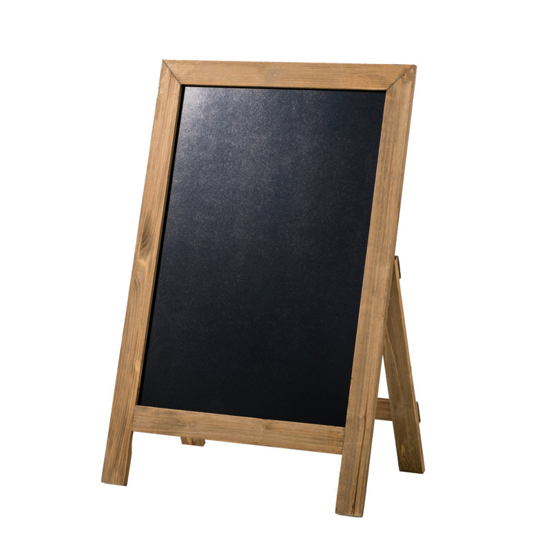 29.75"H Fiberboard Free Standing Chalkboard, Wood