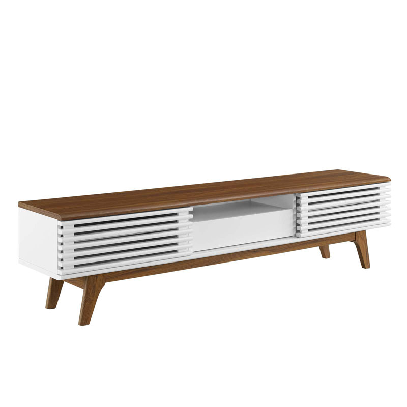 Modway Render TV Stand, Walnut/White, 17"H x 70"W 13.5"D