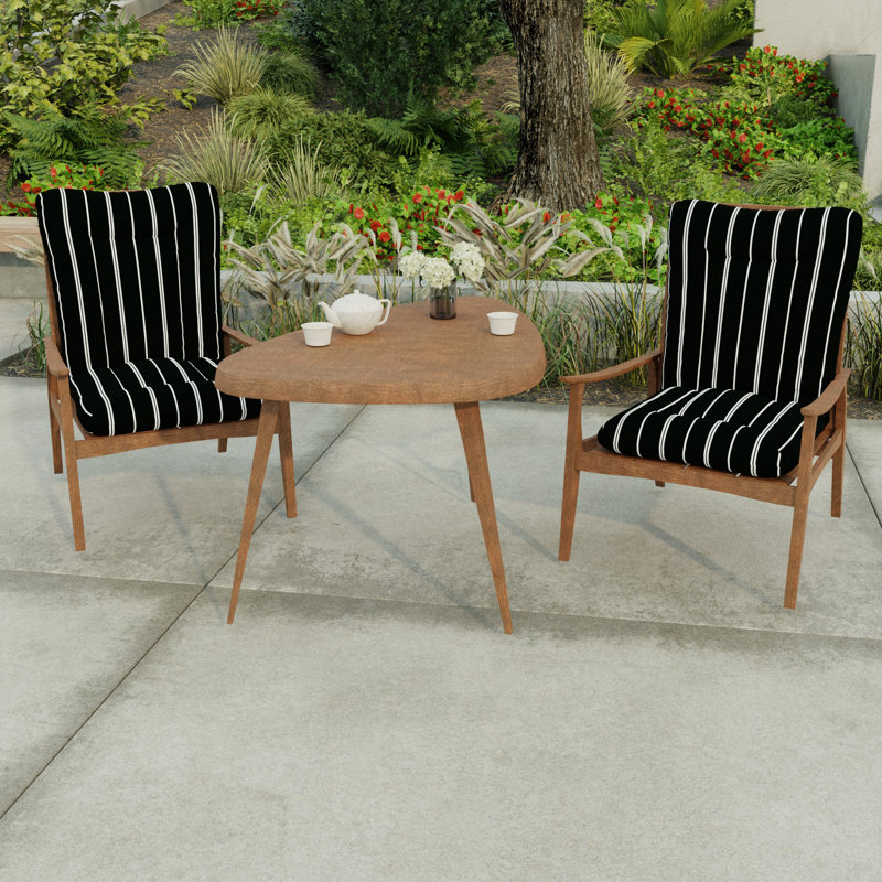 21" x 38" Outdoor Chair Cushion with Ties and Loop, Pursuit Shadow