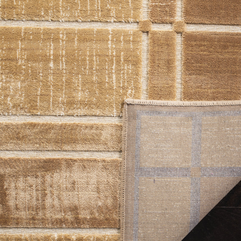 Tapis taupe tissé à la machine Scharff, Rectangle 8 pi x 11 pi 2 po
